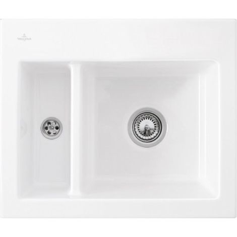 Fregadero de 1 seno y medio VILLEROY ET BOCH Subway 60 XM 62 x 51 cm sin escurridor Blanco CeramicPlus con desagüe manual