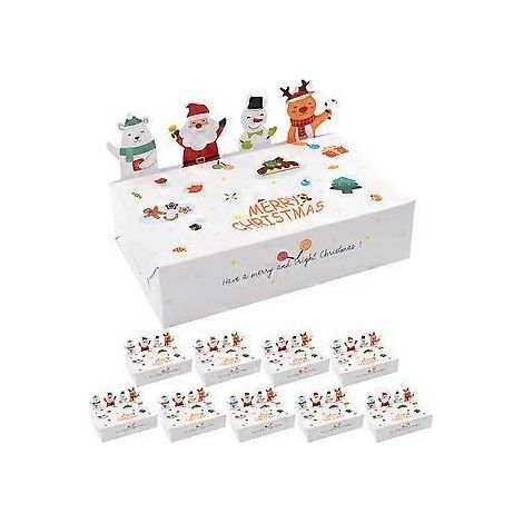 10 Stück Weihnachtsgeschenkboxen, Süßigkeitenboxen, Leckereienboxen, Festtags- und Feiertagsgeschenkboxen (1/2)