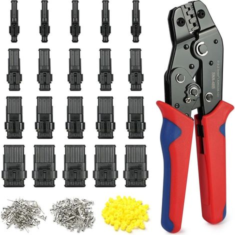 Connecteur Étanche, 300PCS Voiture Étanche Connecteur Électrique, Voiture Fiche Etanche, Broches Voiture Étanche Connecteur Électrique(1/2/3/4 Broche), pour Moto/Voiture/Scooter/Camion/Bateau (1/5)