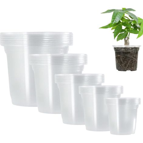 Blumentöpfe mit Drainage transparent verstärkt mit Löchern