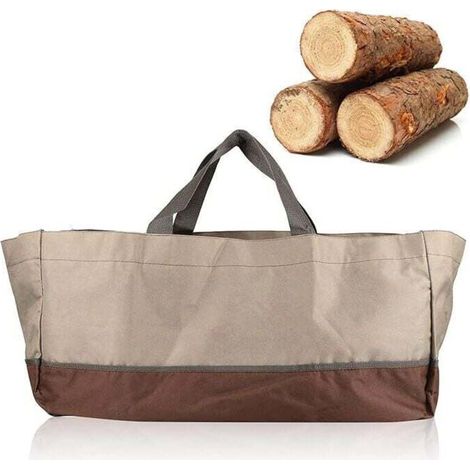 Firewood Bag, 600d Fabric Firewood Carrier Bag, Large Capacity Waterproof Charcoal Tote Bag for Easy Transport (1/4)