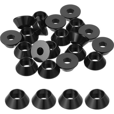 20 Pièces Rondelles à Tête Fraisée, Rondelles de Tasse M6 x 18 mm, Rondelle Fraisée, Rondelle Boulon En Aluminium Pour vis à tête, tige filetée, Accessoires Mécaniques, Noir (1/5)