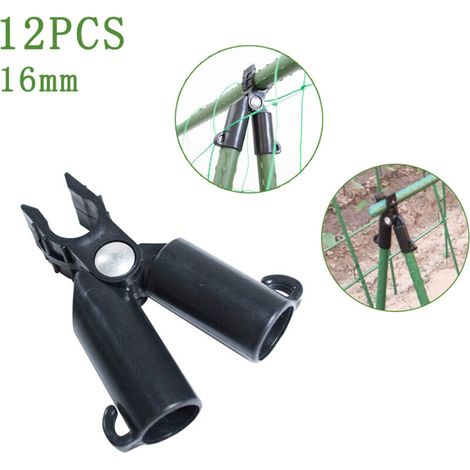 A-förmige Klemmen für Rankgitter und Gewächshäuser [ManoMano] PP-Verbinder für 8 mm, 11 mm, 16 mm, 20 mm Füße, Stütze für Kletterpflanzen und Gewächshäuser, 12 Stück