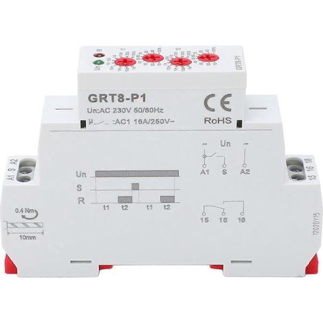 AC230V Elektronisches Wiederholungsrelais mit LED-Anzeige, ABS-Impulsausgang, Zeitrelais, DIN-Schienenanschluss