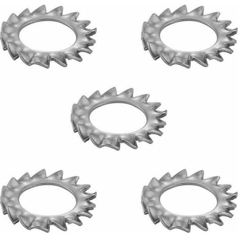 5x Rondelle éventail 6mm série AZ DIN 6798 A acier inoxydable A2 (1/2)