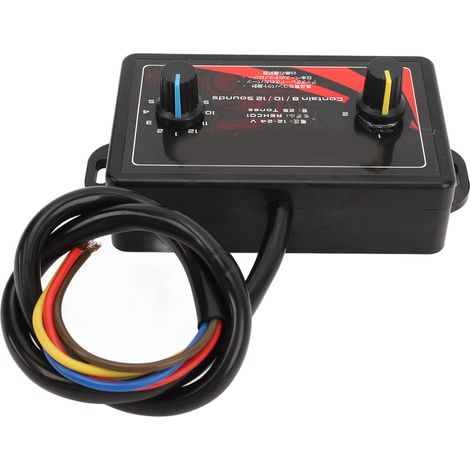 Contrôleur de klaxon de voiture 25 effets sonores professionnel DC12V à 24V universel adapté pour moto camion bateau (1/5)