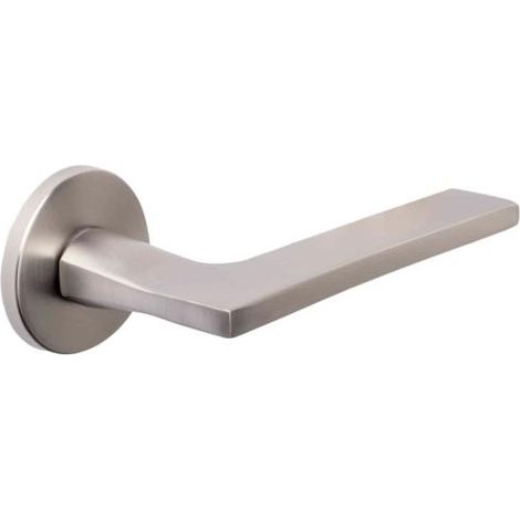 Juego de manilla modelo Albury Inox Niquel con roseta redonda de Ø52 de espesor 6mm. -