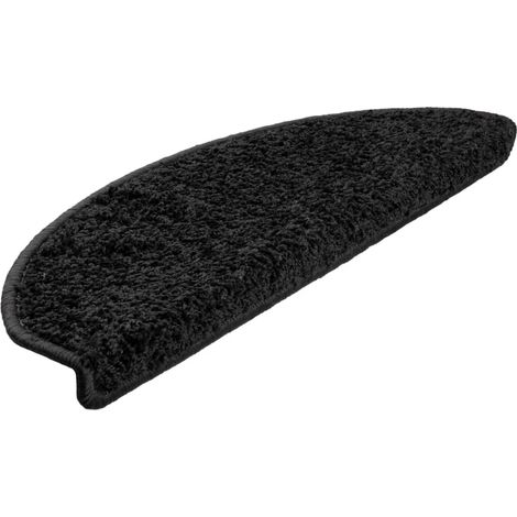 vidaXL Stair Mats 10 pcs 65x21x4 cm Black Half Round Large