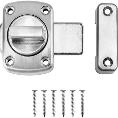 Loquet Rotatif de Porte Loquet Tournant Verrou de Porte Interieure, Loquet pour Porte Salle de Bains Chambre Toilette, Argent (1/5)