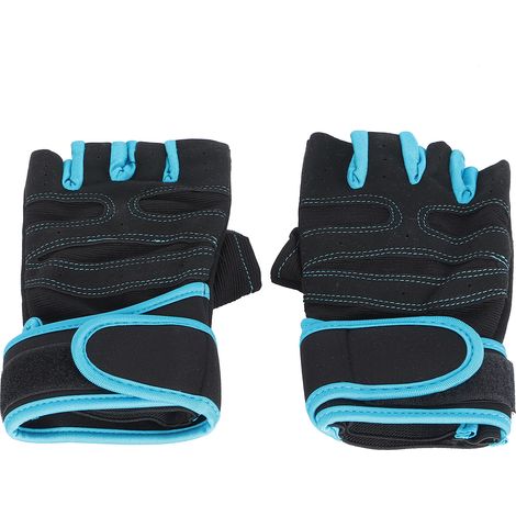 Gants de fitness demi-doigts antidérapants avec soutien au poignet pour haltérophilie (M) (1/5)