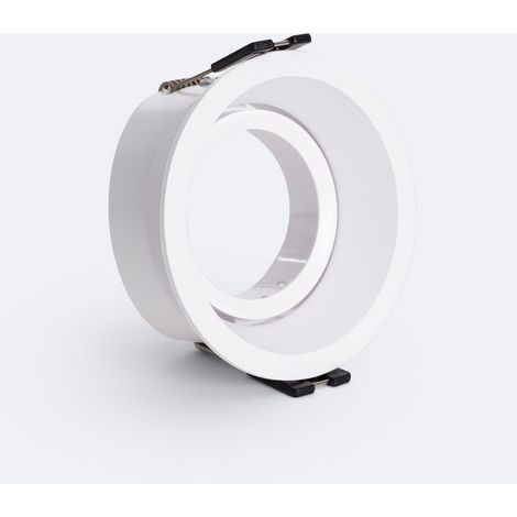 Collerette Downlight Conique Orientable pour Ampoule LED GU10 / GU5.3 Coupe Ø75 mm Suefix   Blanc