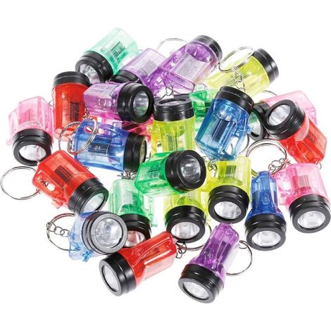 24 mini torce portachiavi per bambini e adulti, piccole torce a LED giocattolo, regalo pratico per bambini, bomboniere, Natale, escursionismo, campeggio, lettura, attività all'aperto (1/5)