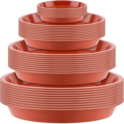 Lot de 40 soucoupes pour pots de fleurs, 4 tailles, plateaux d'égouttement en plastique, pour intérieur et extérieur, jardin, plantes d'intérieur et d'extérieur (1/5)