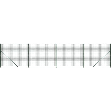 Maison Exclusive - Maschendrahtzaun mit Bodenflansch Grün 2,2x10