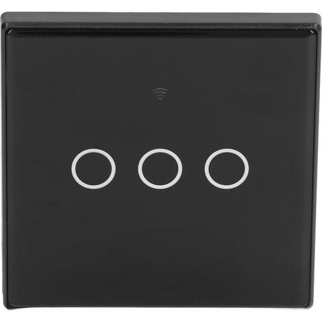 Interrupteur intelligent WiFi 2,4 GHz, panneau de commande tactile mural en verre, 3 boutons, compatible Tuya 100-250 V (1/5)