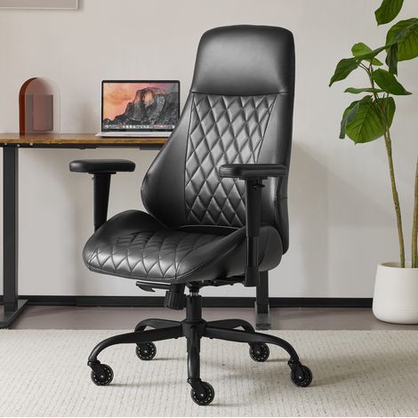 Silla de oficina ergonómica negra ajustable con reposabrazos extraíbles HAVRYA (1/3)
