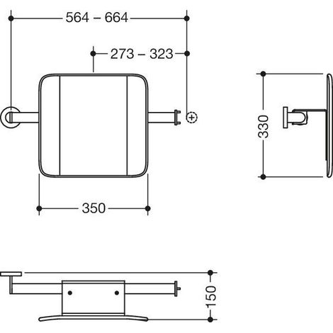 HEWI 900.51.90760 Dossier CV (BS), S. 900, T: 150, montage murale