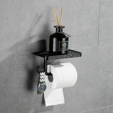 Portarrollos de papel higiénico de pared, color bronce y negro. (1/4)