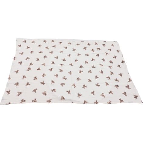 Couverture bébé 130x90cm, imprimé dessin animé mignon et raffiné, en coton doux et hypoallergénique, idéale pour la maison et les voyages, motif ours. (1/5)