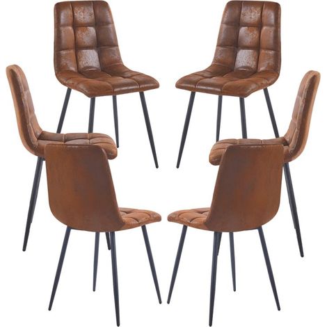 Packs Sillas Comedor - Pack 6 Sillas Stuhl Polipiel - Marrón Vintage (1/5)