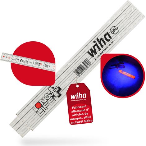 Wiha Mètre pliant Longlife® Plus 2 m métrique, 10 branches 15 mm (27059)