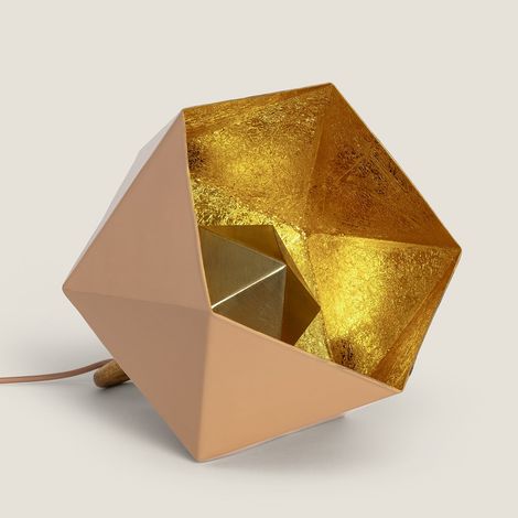 Lámpara de Mesa Metal Gold Elia Beige