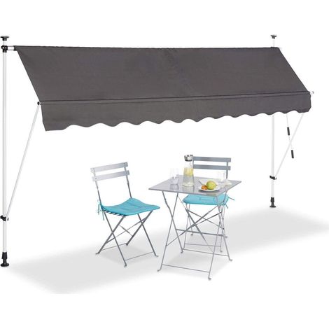 Bc-elec - HHYVA3012-ant Tenda da sole a scomparsa manuale per patio e terrazza 300x120cm grigio antracite