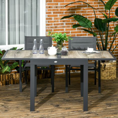 Mesa comedor extensible aluminio beige para terraza HAVRYA (1/4)