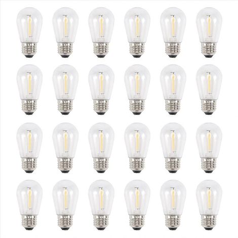 Lot de 24 ampoules LED S14 de rechange 3V pour guirlandes lumineuses solaires (1/5)