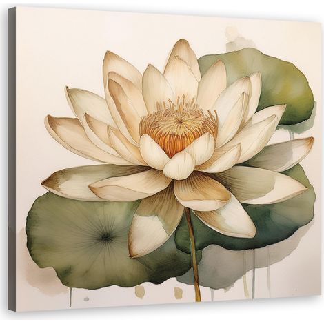 Quadro su tela, Botanico Foglie Fiori - 50x50 (1/5)