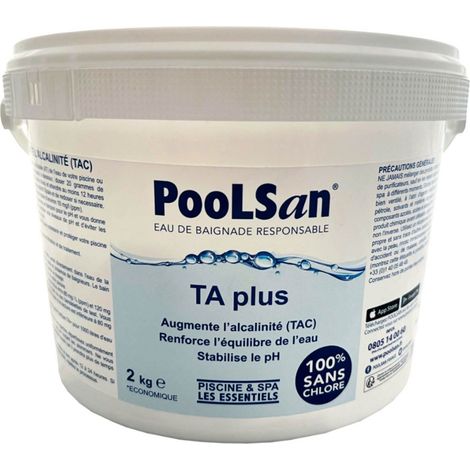 Equilibre de l'eau TAC+ TA+ piscine Poolsan seau 2 kg