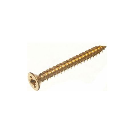 Lot de 100 vis à bois à double filetage CSK EB en acier plaqué n° 8 x 1 1/2" (1/2)