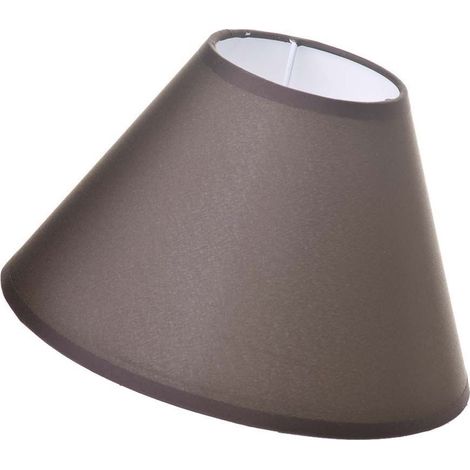 Abat-jour chocolat 22 cm – Polyester et métal – Hauteur 14.5 cm – Diamètre 22 cm – Compatible douilles E14 et E27 – Unimasa (1/3)