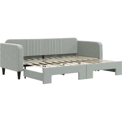 Maison Exclusive - Tagesbett Ausziehbar Hellgrau 80x200 cm Samt