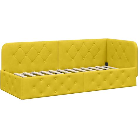 Maison Exclusive - Cornice del letto ad angolo Giallo 80 x 200 cm Velluto