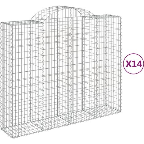 Maison Exclusive - Gabionen mit Hochbogen 14Stk. 200x50x160/180cm