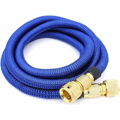 Gartenschlauch (1,7 m, blau), dehnbarer, flexibler Gartenschlauch
