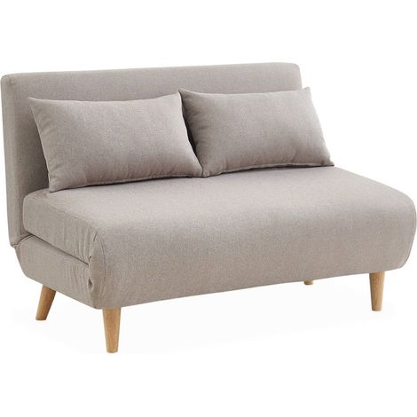 2-seater scandi-style folding sofa bed, Guesta, Beige (1/5)
