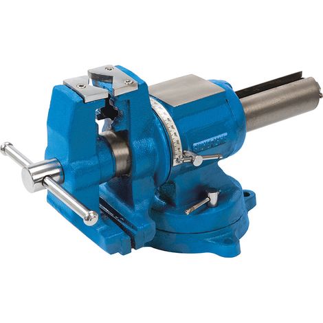 Silverline – Étau multifonctions 125 mm orientable à 360° – Mâchoires dentelées pour objets ronds et carrés – Enclume intégrée – Peinture anti-corrosion (1/3)