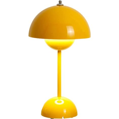 Lampe de table en métal avec LED 3 W, port USB-C, jaune, lampe d'appoint moderne pour bureau, salon et chambre (1/5)