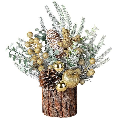 Arbre de Noël Artificiel, Petit Seau, décor de scène de Table de noël, pour Festival, Vacances, décorations de Table à Manger, Arbre Artificiel (1/5)
