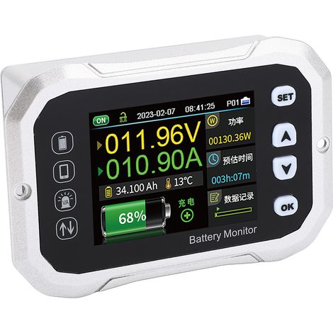 Moniteur de batterie intelligent KH110F 100A avec shunt, coulombomètre pour camping-car, alarme programmable de tension haute/basse, 10-120 V, compatible avec toutes les batteries (1/5)