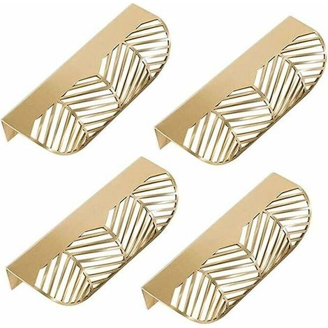 Poignées De Placard Dorées 4 Pièces En Forme De Feuille Poignées De Meuble En Laiton or Poignées De Meubles Porte De Cuisine Cuivre Tiroir Tirer Boutons Matériel Tiroir Boutons Poignées De Tiroir (1/5)