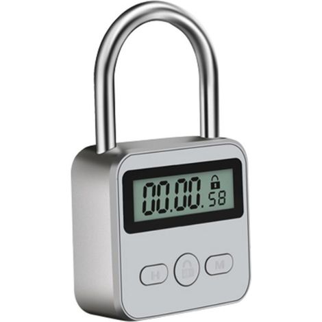 Verrouillage de Temps, Smart Time Lock avec écran LCD Verrou de Synchronisation Cadenas de Sécurité Rechargeable USB Cadenas Minuteur pour Prévenir Les Mauvaises Habitudes (1/5)