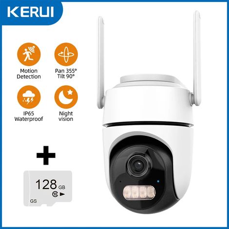 Caméra IP WiFi extérieure (128 Go) avec suivi automatique par IA pour la sécurité de votre domicile (1/5)