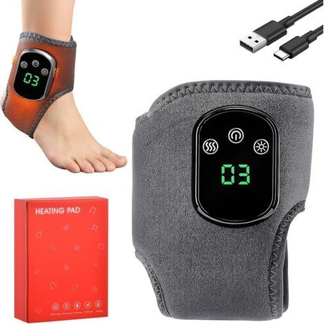 Masseur Pieds 3 En 1, Massage Pieds Électrique Chauffant, 3 Modes de Vibration et 5 Niveaux de Chauffe, Masseur de Cheville, Portable et Rechargeable, Aide à Détendre et Relaxer les Pieds (1/5)