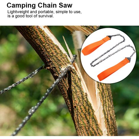 Tragbare, handliche Überlebenskettensäge, Notfallkettensäge mit Tasche, Camping- und Wanderwerkzeug (1/5)
