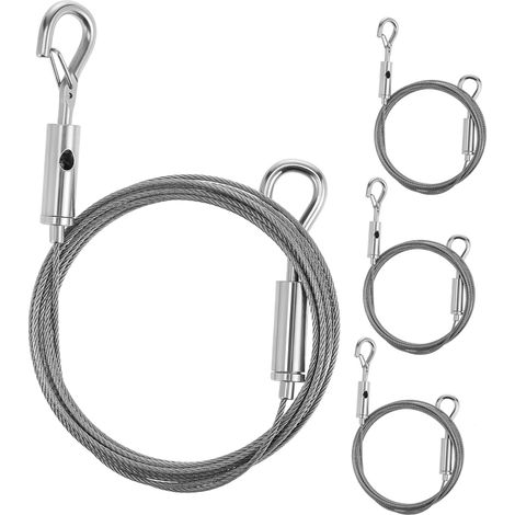 Mikikit Lot de 4 câbles suspension en acier inoxydable pour tableaux, (1/5)