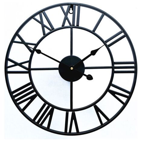 Horloge créative rétro en métal fer horloge murale romaine salon décoration horloge murale (50 cm) (1/5)