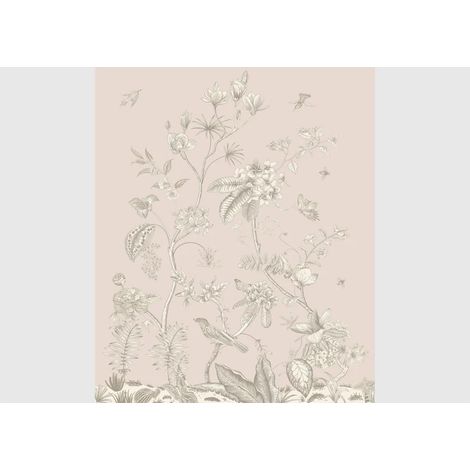 Papier peint fleurs et oiseaux vintage - 225 x 270 cm (1/3)